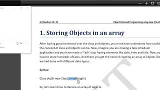 Information Array of object in java Part 1 | Week 10-a Guide