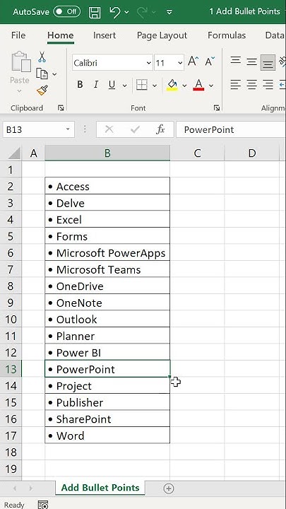 Excel Shortcut to add Bullet Points - Malayalam Tutorial - YouTube