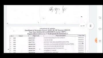 Big Update | Jammu University | UG sem 2nd NEP 2020 Datesheet Out session 2022/23
