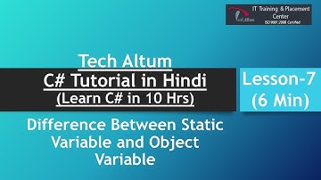 Difference between Static variable and non static variable | C# Tutorial in Hindi | Lesson -  7