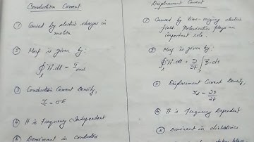 EE302: EMT -DIFFERENCE BETWEEN CONDUCTION CURRENT AND DISPLACEMENT CURRENT