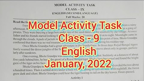 Class 9 English model activity task January 2022, model activity task class 9 English January #wbbse