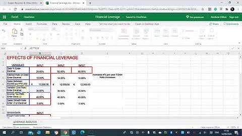 Financial Leverage Excel 2020