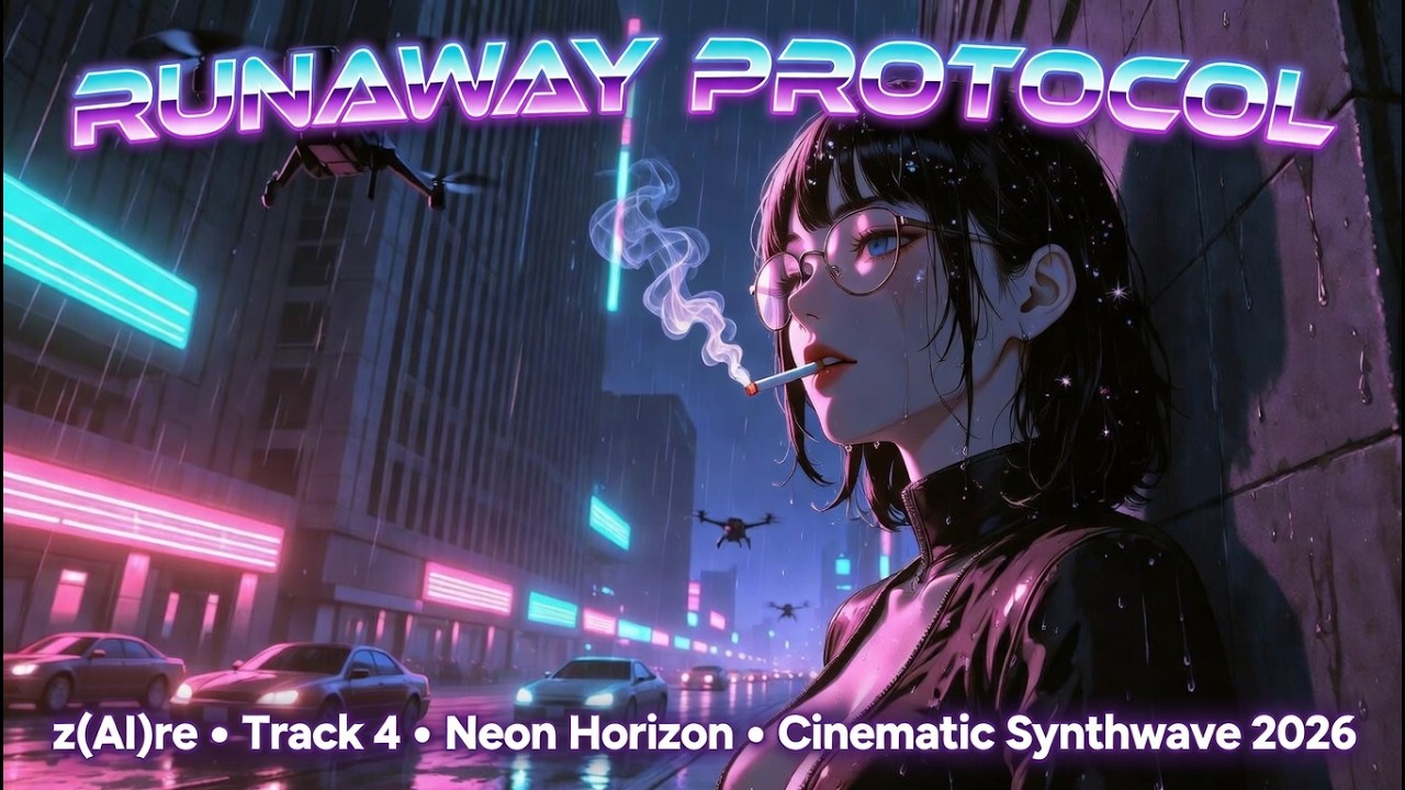 Runaway Protocol 🌃 z(AI)re | Cinematic Synthwave 2026 (Track 4 - Neon Horizon Album)