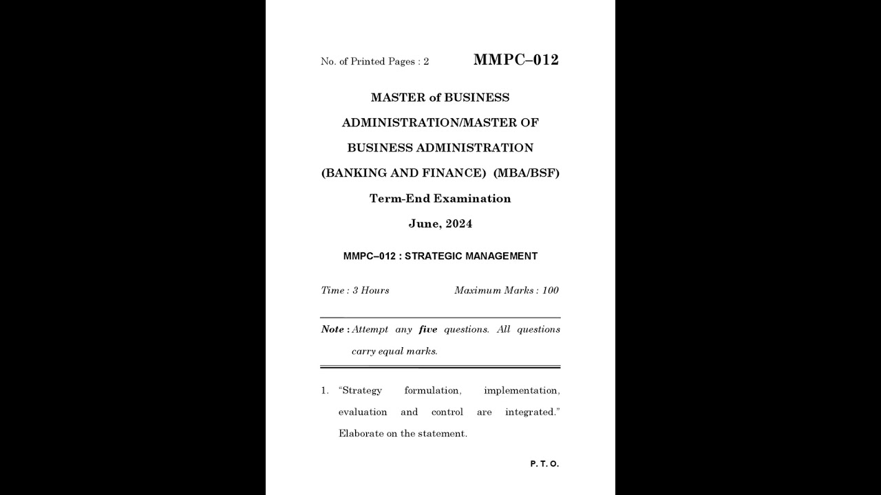 MMPC - 012  June 2024 Question Paper