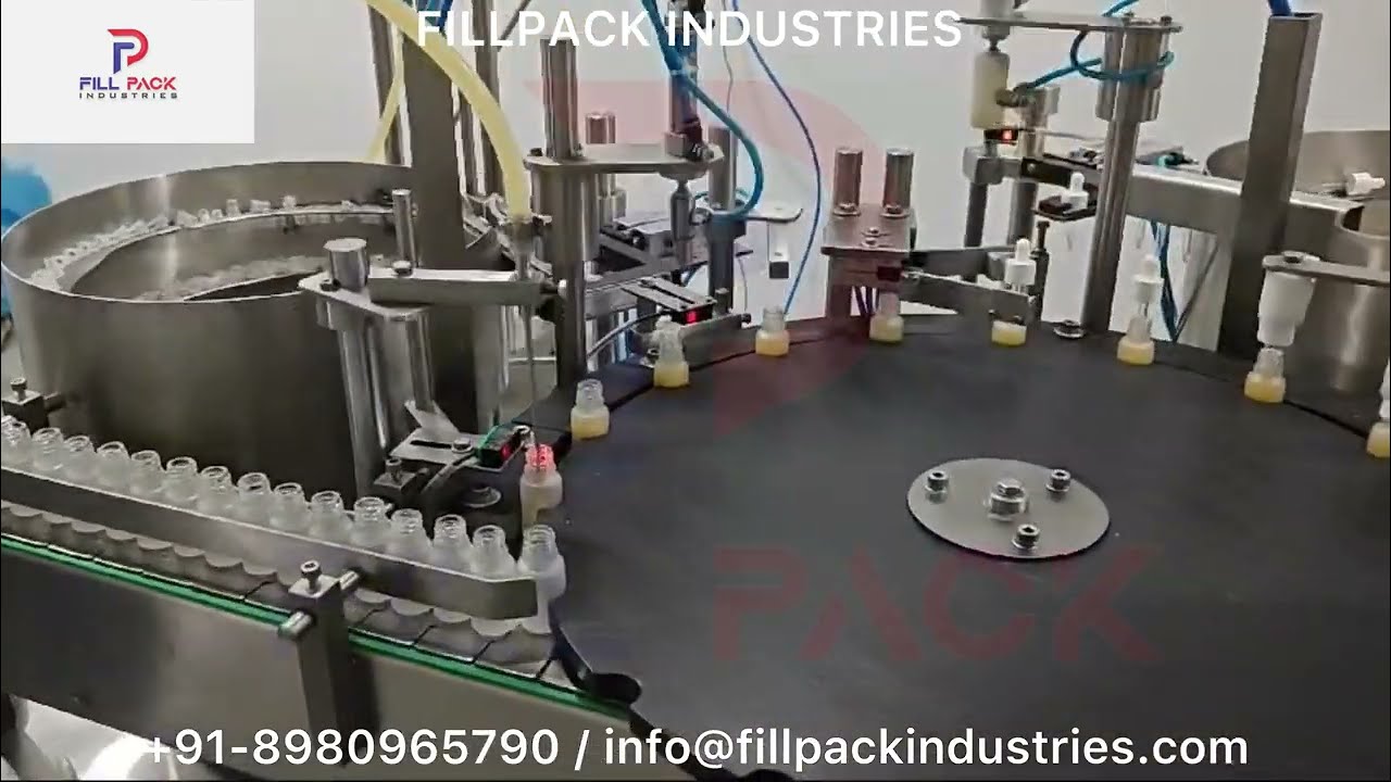 Starwheel Filling and Capping machine for Dropper bottle /Serum/ Essential Oil .FILLPACK INDUSTRIES