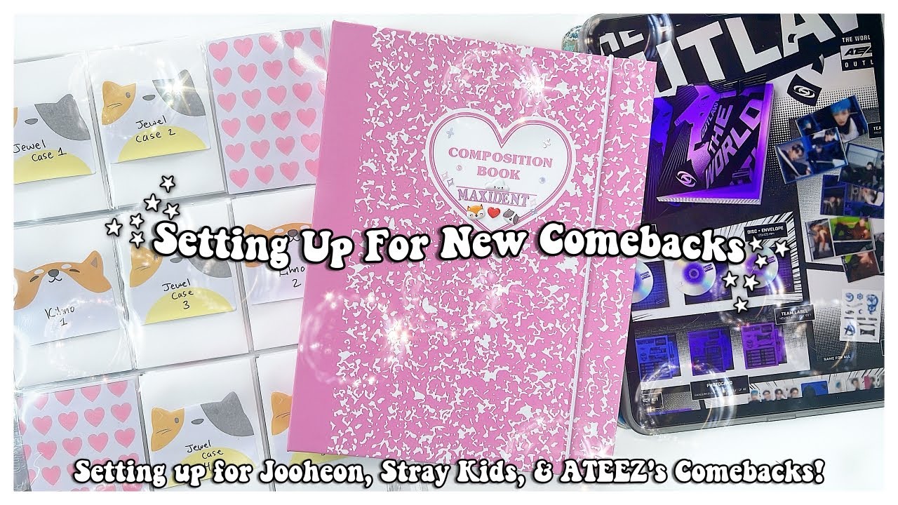 Setting Up My Photocard Binders for Comebacks ✰ Stray Kids 5 Star, Jooheon Lights & ATEEZ Outlaw
