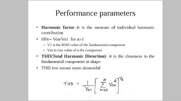 Performance parameters of inverter