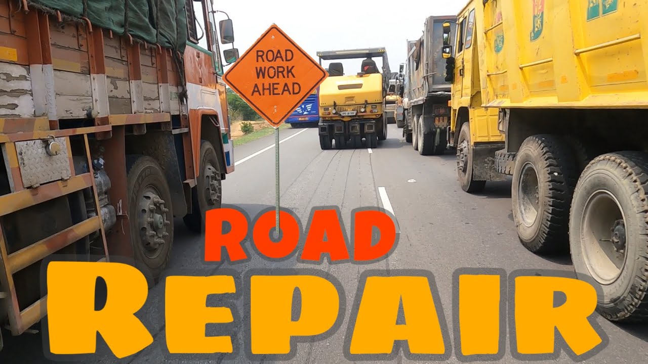 Road repairing 🚥🚦🛞🏍️