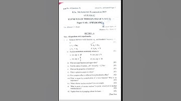 bsc 5th sem physics old paper 2019 cluj