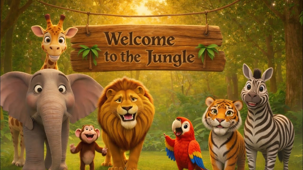 Welcome to the Jungle 🦁 | Jungle Song for Kids 🌴 | Jungle Song 🐘🦒 | Preschool Animal dance Song 🌈🐘