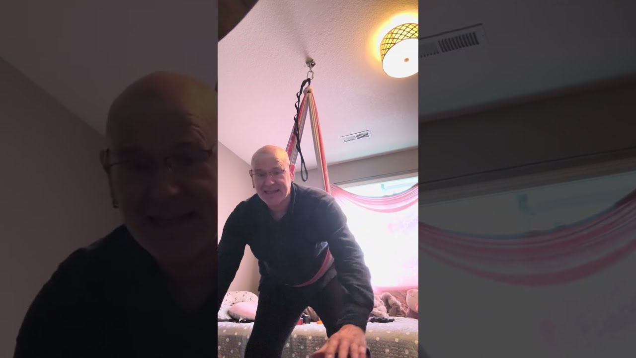 DIY install yoga sling or punching bag, ceiling mount. I’m actually 