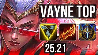 VAYNE vs RENEKTON (TOP) | Rank 1 Vayne, Rank 6, 8 solo kills, 500+ games | EUW Challenger | 25.21