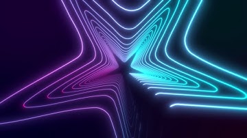 Abstract 3d rendered modern glowing neon lines in motion and  Loop Animated Background