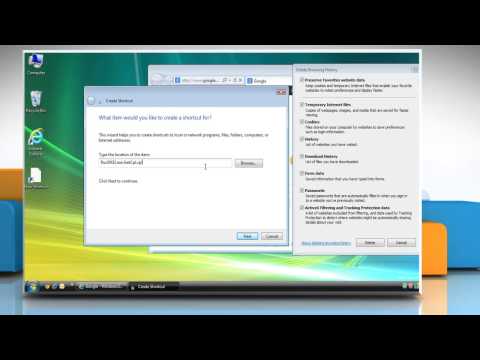 How to create a desktop shortcut to ’Delete Browsing History’ in Internet Explorer® 9