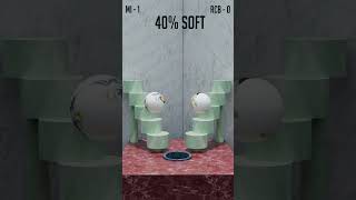 0% vs 100% Softness 3D Soft Body Simultion MI VS RCB BALLS#3d #shrts#blner