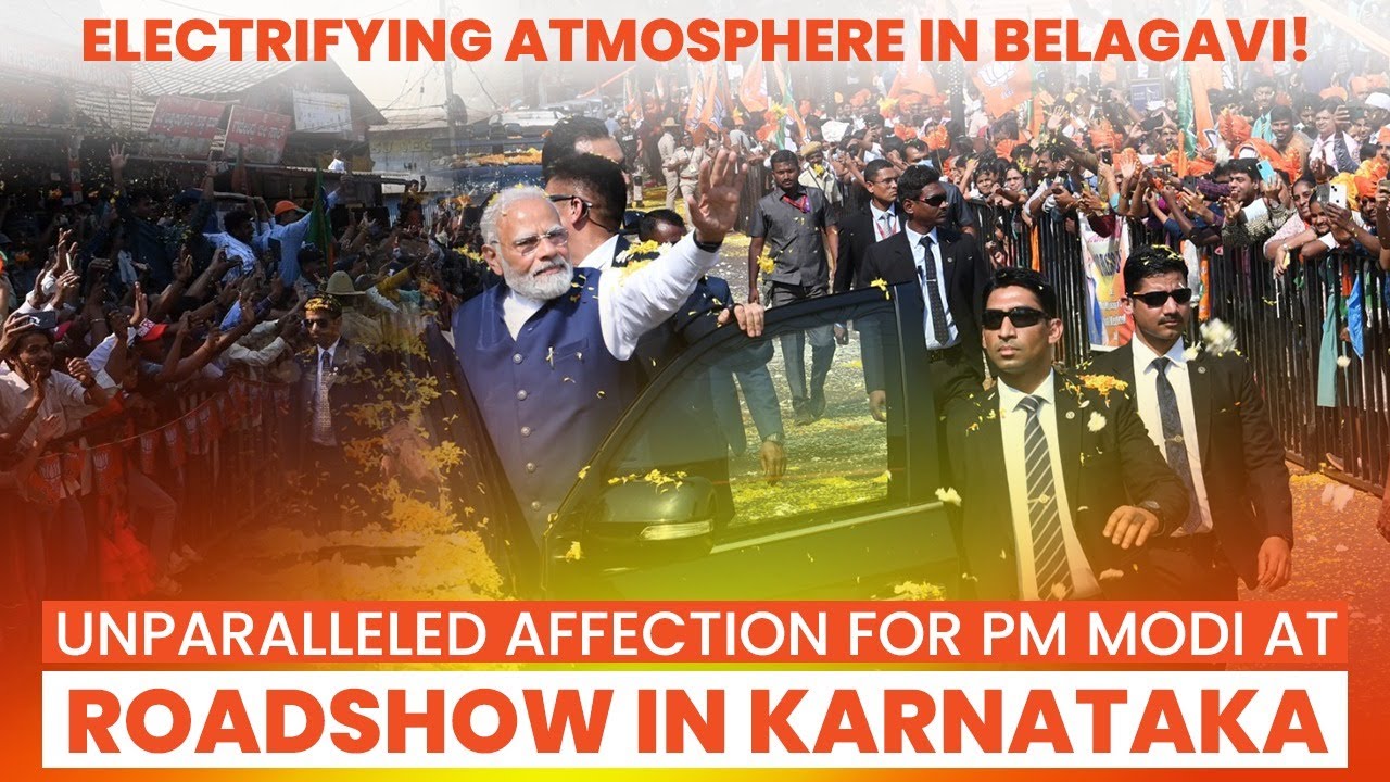 Electrifying atmosphere in Belagavi! Unparalleled affection for PM Modi at roadshow in Karnataka