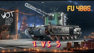 World of Tanks WoT AP FV 4005 1 vs 5 intense ending Kolobanov