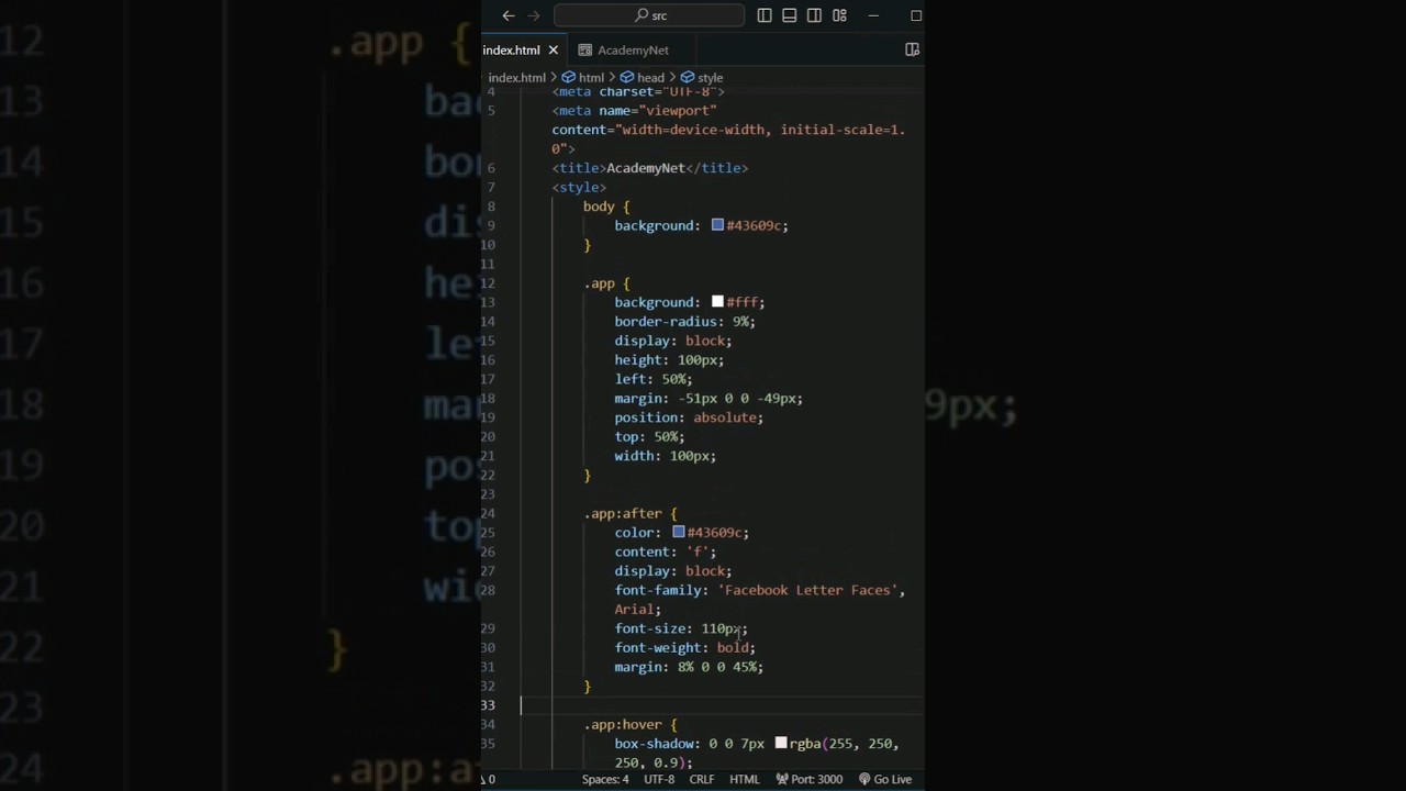 How to Make Facebook Logo | HTML CSS 