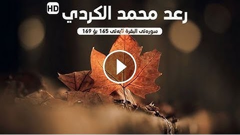 فجرية رائعة ما تيسر من سورة البقرة (165 - 169) ,, بصوت القارئ : رعـد الكـردي