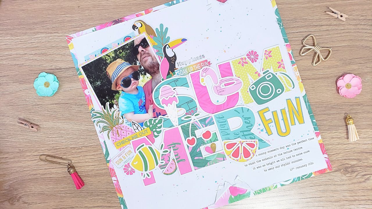 Summer Fun 12x12 Scrapbook Layout | COAPA Cutfiles