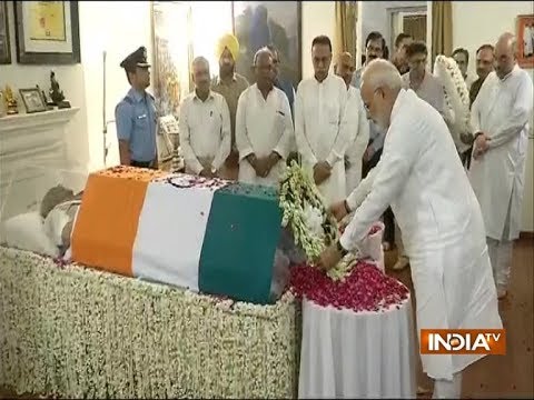 PM Modi Pays Tribute To Former PM Atal Bihari Vajpayee At The Latter's Residence In Delhi