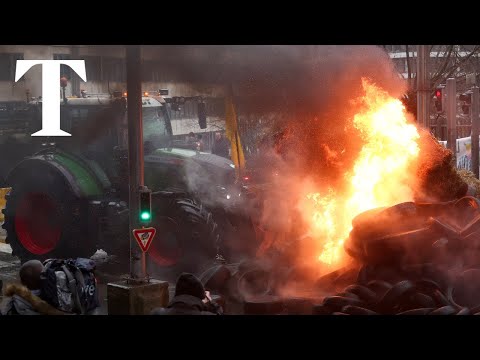 LIVE: European farmers protest in Brussels