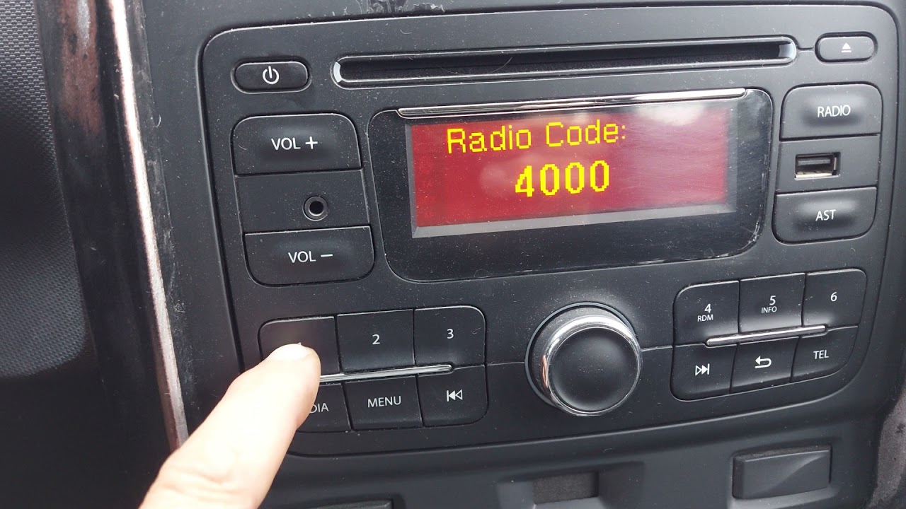 How to enter the radio code on Dacia Duster facelift 