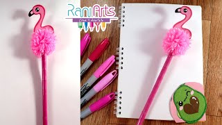 DIY - PLUMA FLAMINGO / FLAMENCO - decora tus útiles - ideas para regalar - decoración de plumas