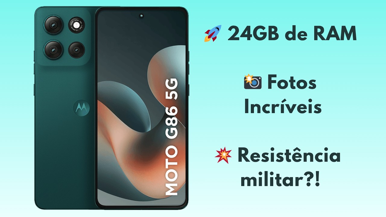 💥 MOTO G86: Tela Brilhante, Câmera Sony e Resistência MILITAR!