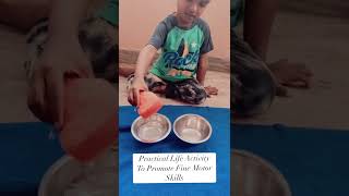Water Transfer Activity With Sponge - Montessori Practical Life Activity #short #shorts #video