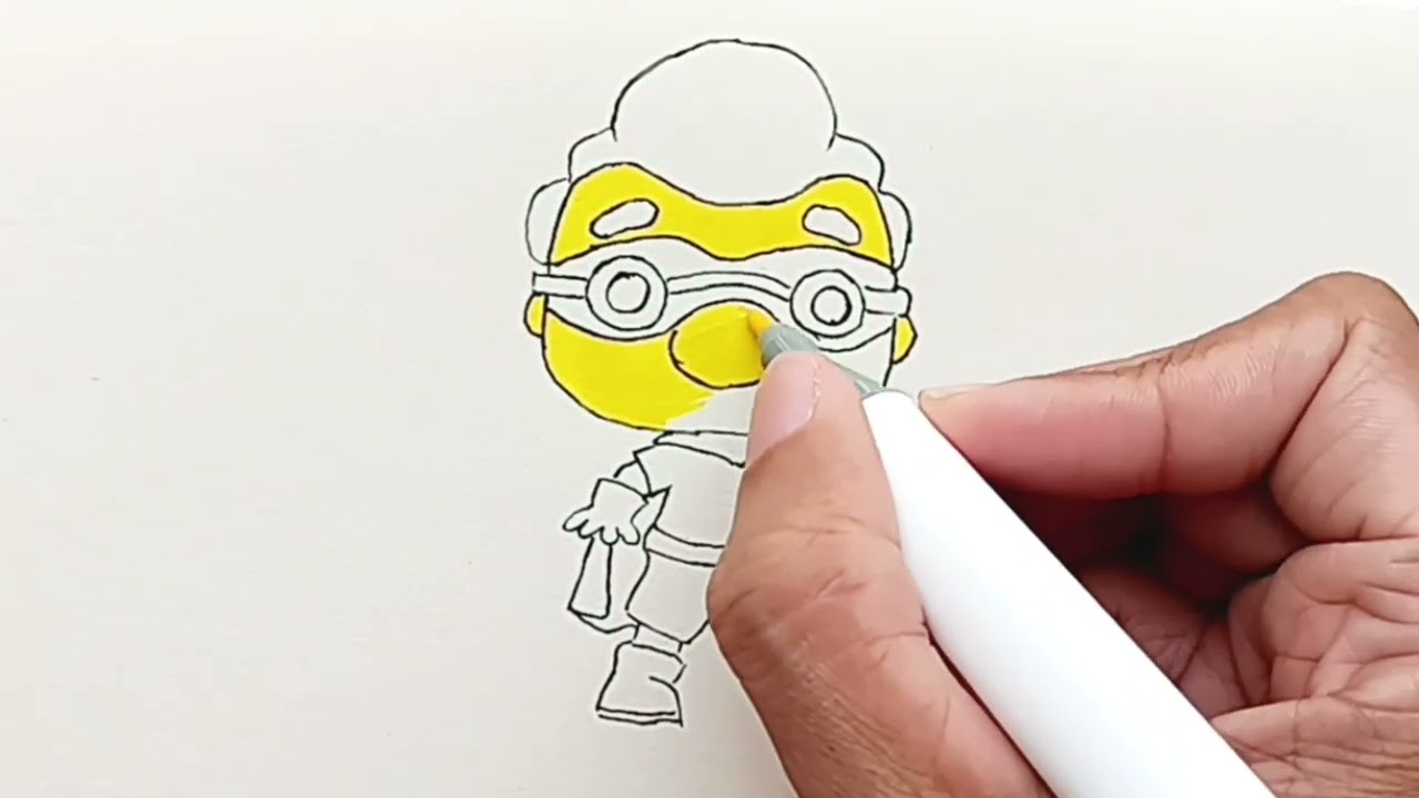Drawing Funko Pop Millhouse as Fallout Boy from the Simpsons