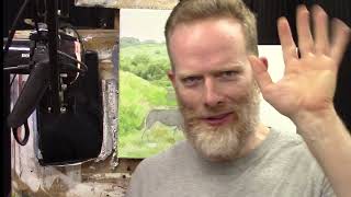 Adding Color and Value Textures to Foreground and Midground in Acrylic Landscape Background