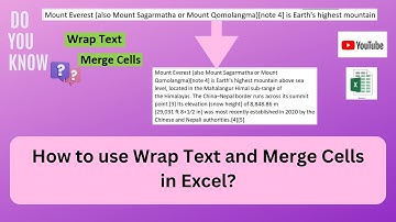 How to use Wrap Text and Merge Cells in Excel?