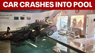 Car smashes into dog aquatic center in Montgomery County, lands in pool