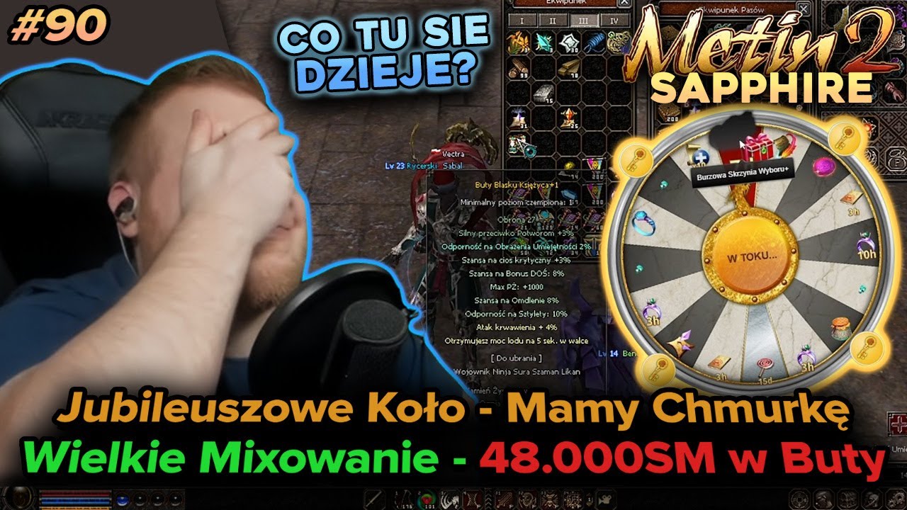 Sabal - Metin2 - Sapphire - Jubileuszowe koło w ISie oraz 48k SM w mixowanie Butów Bl. Księżyca - 90