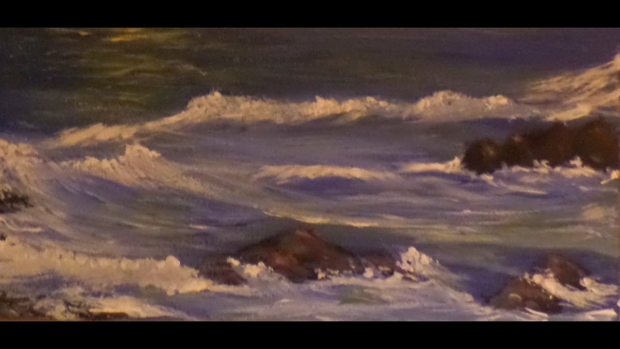 how to draw waves crashing on rocks