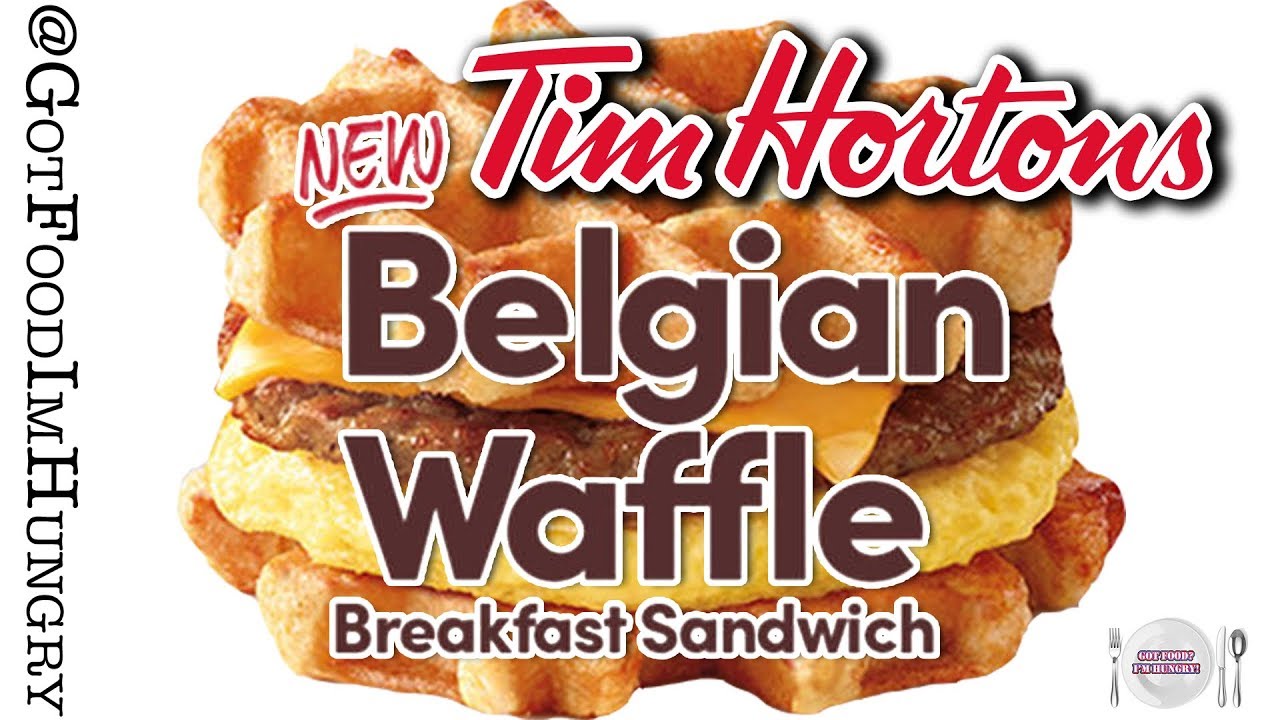 Tim Hortons Belgian Waffle Breakfast Sandwhich GotFoodImHungry YouTube