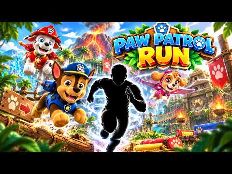 🐾 PAW PATROL RUN! | VOLCANO ESCAPE 🌋 | Immersive Interactive Warm Up