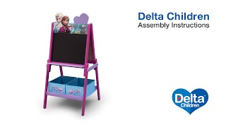 The Delta Children Wooden Double Sided Activity Easel with Storage Assembly Video works for all the wooden double sided 