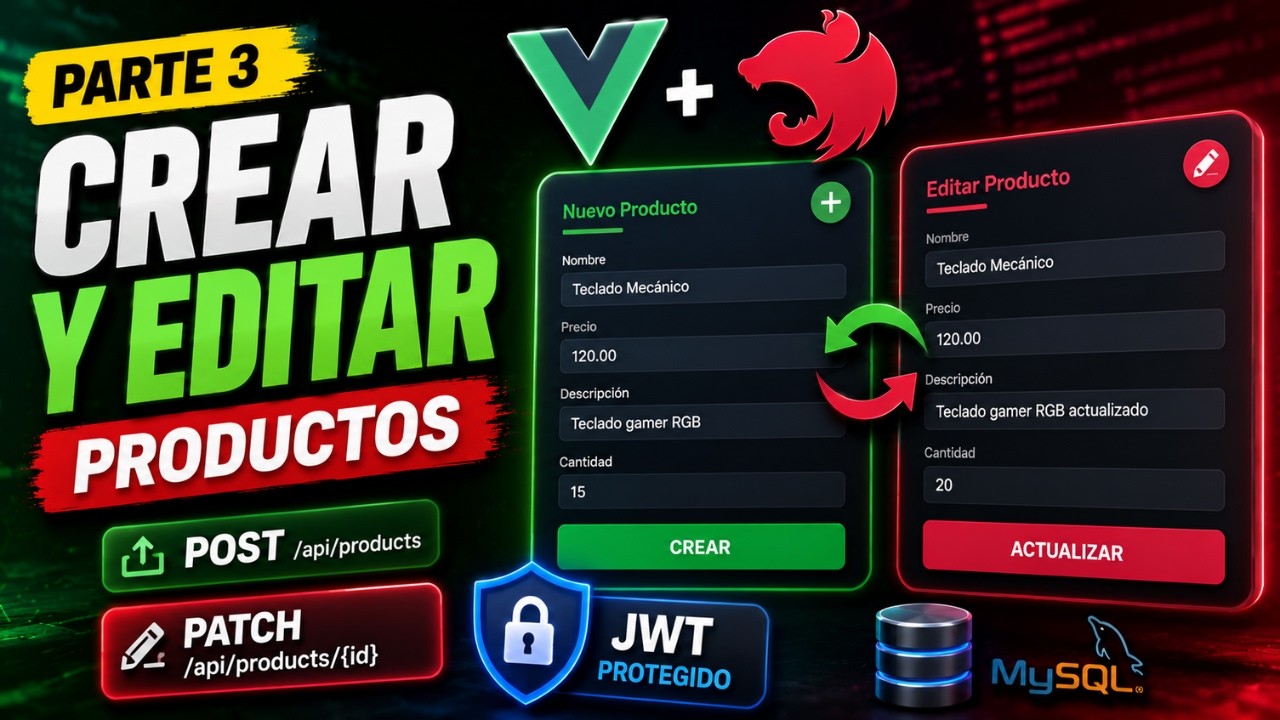 Crear y Editar Productos con Vue.js y NestJS | Parte 3