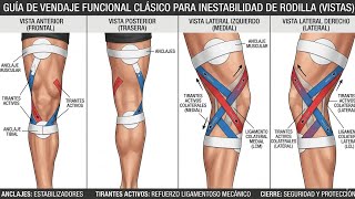 Vendaje funcional lesión ligamento colateral Lateral rodilla izquierda, medicina del deporte ULA.