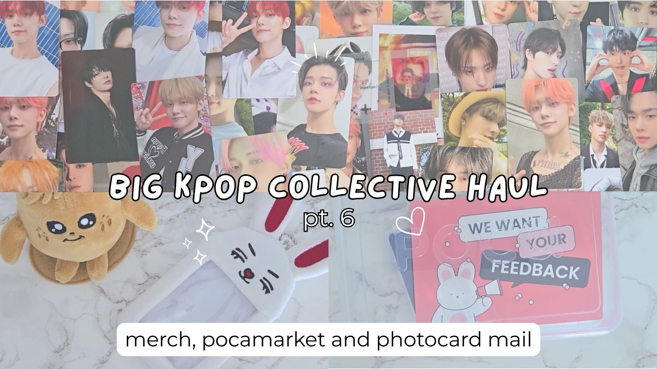 Open mail and merch with me #6 𑣲ʚɞ some merch, pocamarket order and tons of photocards!
