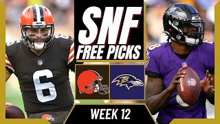 Sunday Night Football (NFL Week 12) BROWNS vs RAVENS | SNF Free Picks & Odds