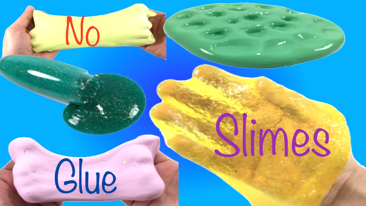 Slime 5 Ways Without Glue Diy How To Make Slime Without Baking Sodaborax Or Shaving Cream