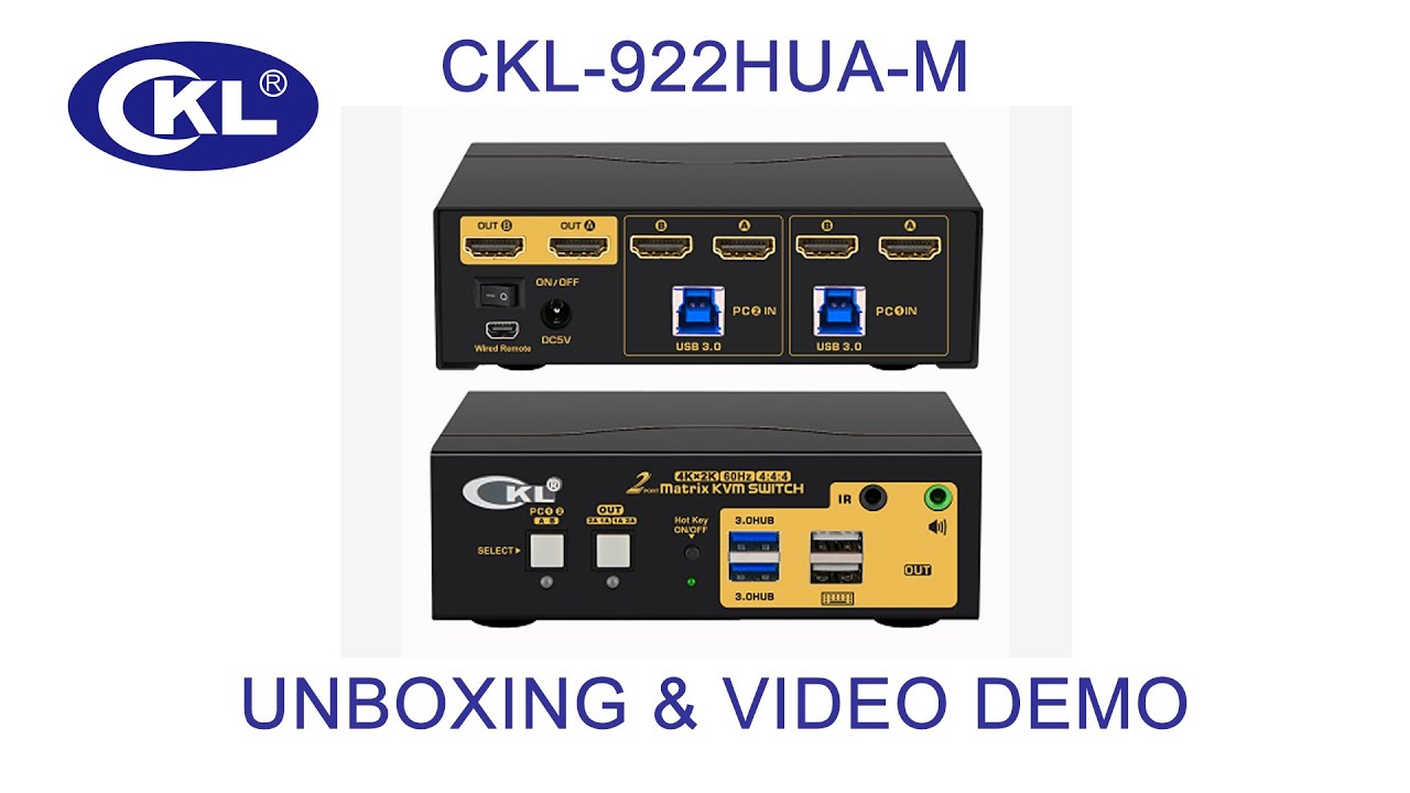 CKL-922HUA-M Matrix KVM Switch Dual Monitor - Unboxing and Installation 