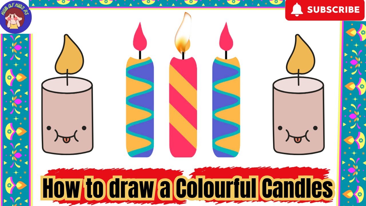 How to draw colourful candles|Easy drawing for kids|#drawingforkids ...
