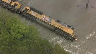 Texas Flooding Causes Train Derailment