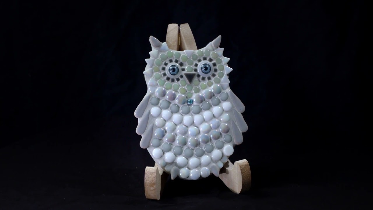 Liten uggla, Vit-grå, 16 cm, DIY
