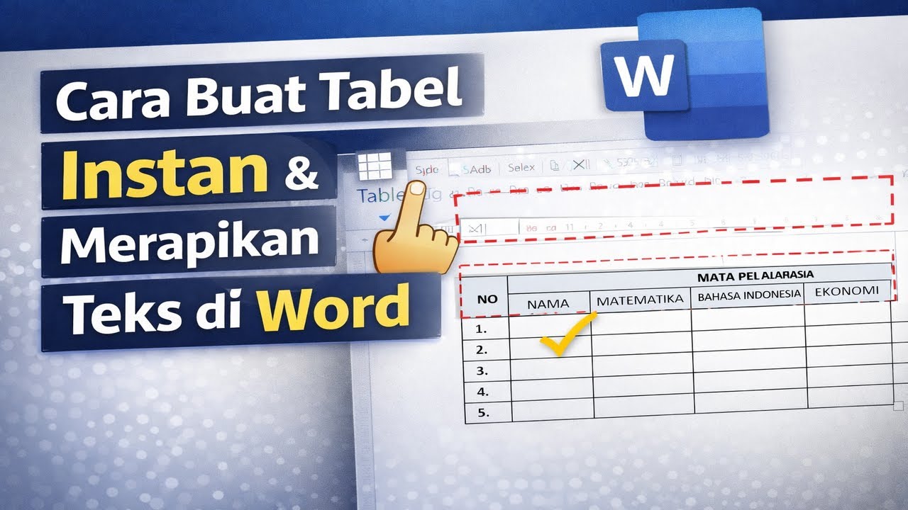 Cara Membuat Tabel Instan di Microsoft Word & Merapikan Teks + Shortcut Cepat